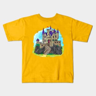 Fantasy gothic medieval fortress. Kids T-Shirt